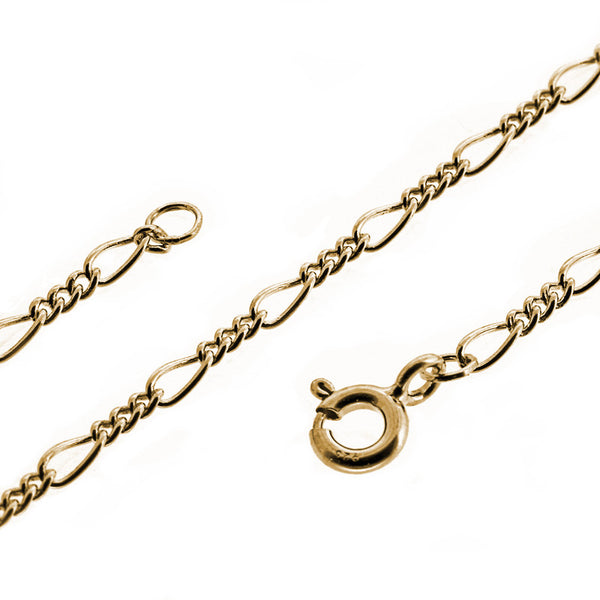 Chain - 9ct Yellow Gold 3 & 1 Figaro from the Chain collection at Argenteus Jewellery