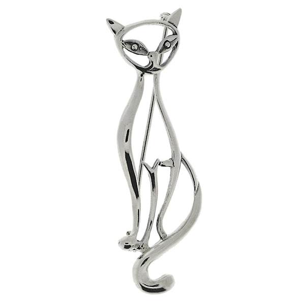 Sitting Cat Brooch from the Brooches collection at Argenteus Jewellery