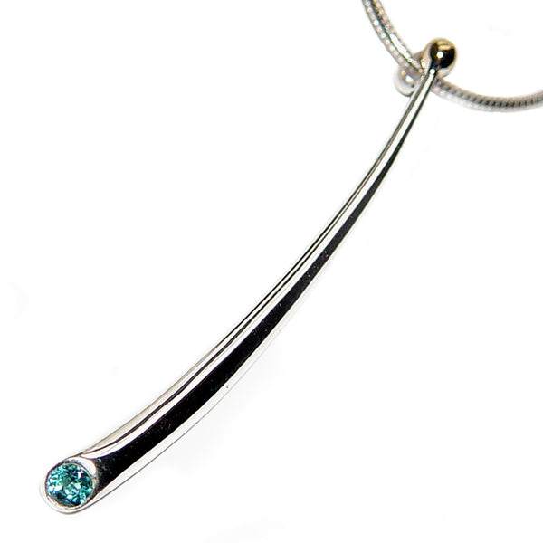 Paul Finch - Blue Topaz 53mm Curve Necklet from the Necklaces collection at Argenteus Jewellery