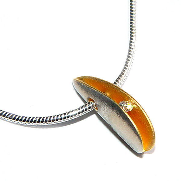 Paul Finch - Diamond (2pt) Shell Shape Drop Necklet from the Necklaces collection at Argenteus Jewellery