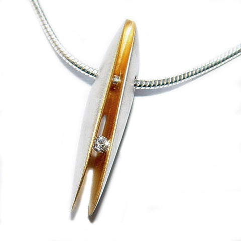 Paul Finch - Diamond (3pt) Shell Shape Drop Necklet from the Necklaces collection at Argenteus Jewellery
