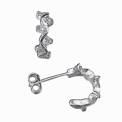 Crystals Wavy Hoop Earrings from the Earrings collection at Argenteus Jewellery