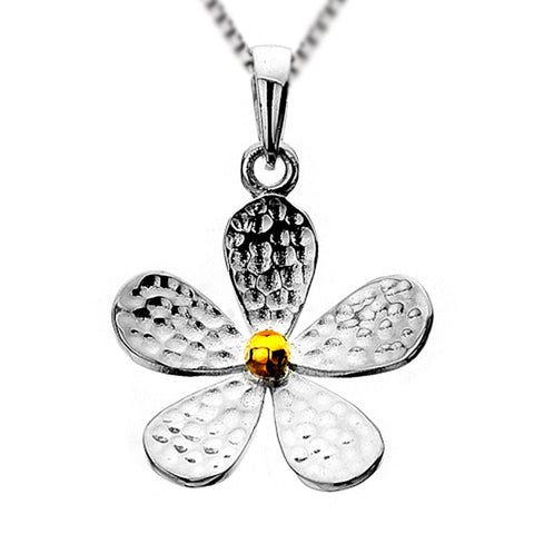 Daisy Drop Necklet - Hammer Finish from the Necklaces collection at Argenteus Jewellery
