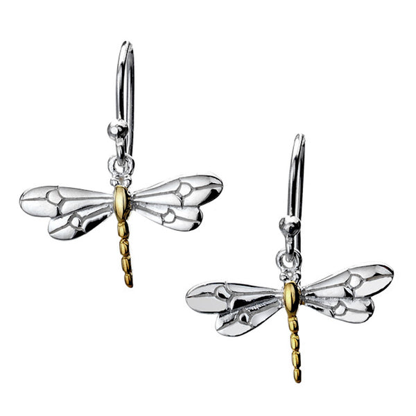 Dragonfly Earrings Silver And Gold Plated from the Earrings collection at Argenteus Jewellery