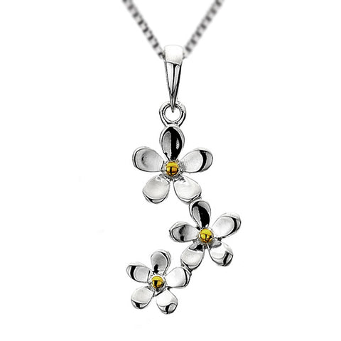 Daisies Trio Drop Necklet from the Necklaces collection at Argenteus Jewellery