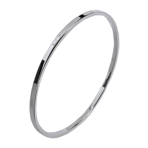 Polished Plain Silver Flat Edged Bangle from the Bangles collection at Argenteus Jewellery