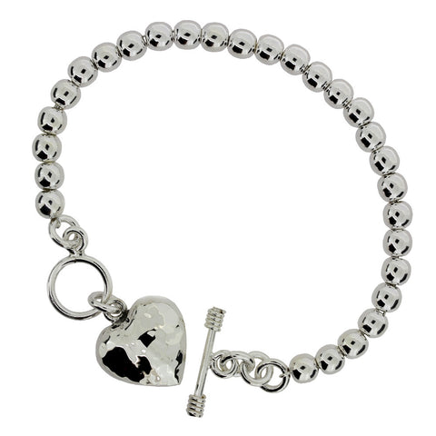 Heart Bracelet - Hammer Finish from the Bracelets collection at Argenteus Jewellery