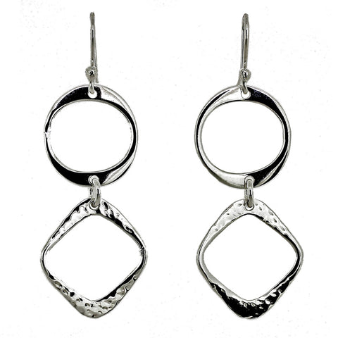 Textured Squares & Circles Earrings from the Earrings collection at Argenteus Jewellery