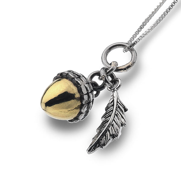 Acorn And Oak Leaf Necklace from the Necklaces collection at Argenteus Jewellery