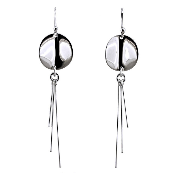 Creased Disc and Three Drops Earrings from the Earrings collection at Argenteus Jewellery