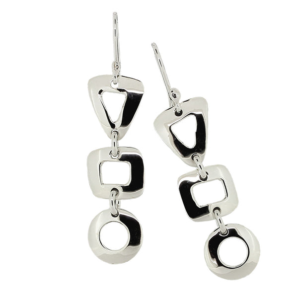 Circle, Triangle and Square Drop Earrings from the Earrings collection at Argenteus Jewellery