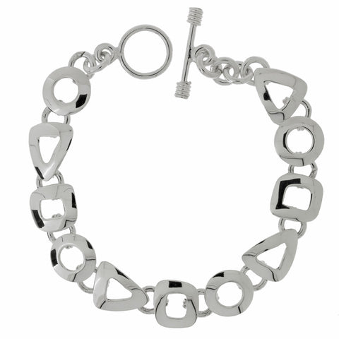 Circle, Triangle and Square Links Bracelet from the Bracelets collection at Argenteus Jewellery