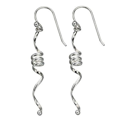 Sterling Silver Wavy Spiral Earrings from the Earrings collection at Argenteus Jewellery