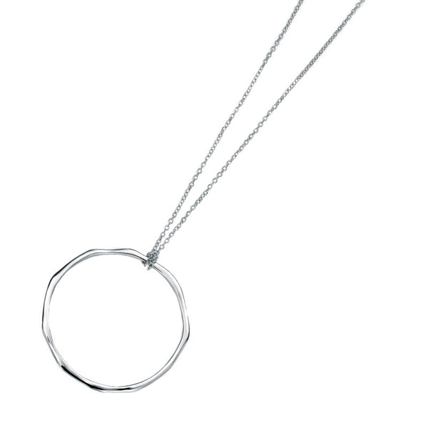 Hammer Circle Drop Necklace - Sterling Silver from the Necklaces collection at Argenteus Jewellery