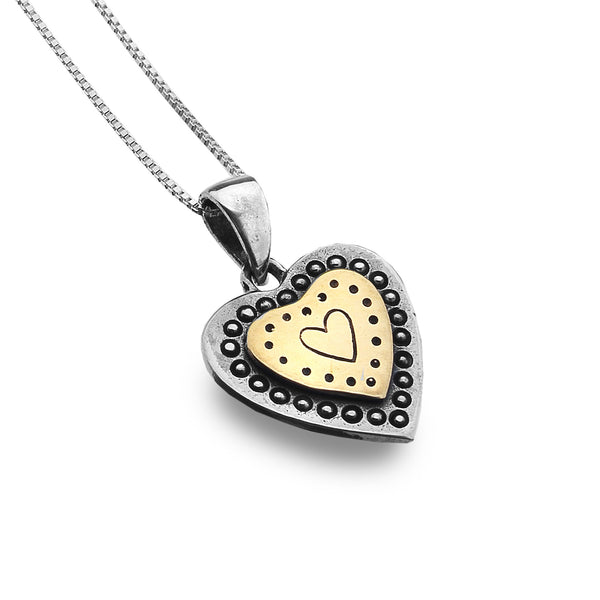 Sterling Silver Dot Pattern Heart Necklace from the Necklaces collection at Argenteus Jewellery