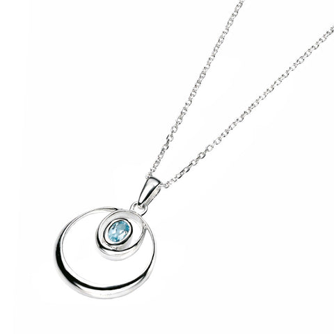 Blue Topaz Oval Swirl Drop Necklet from the Necklaces collection at Argenteus Jewellery