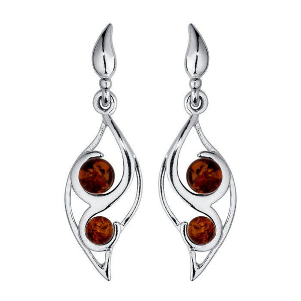 Amber Leaf Beads Earrings from the Earrings collection at Argenteus Jewellery