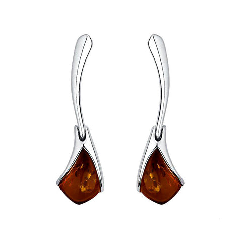 Amber Kite Shape Hinged Stud Earrings from the Earrings collection at Argenteus Jewellery
