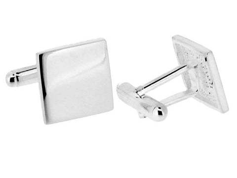 Sterling Silver Flat Square Cufflinks from the Cufflinks collection at Argenteus Jewellery