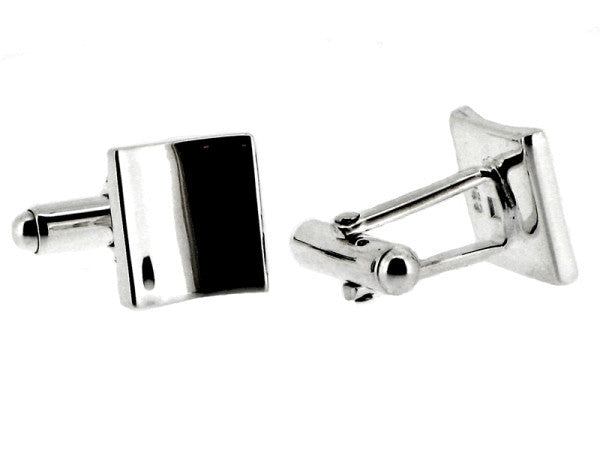 Sterling Silver Curved Square Cufflinks from the Cufflinks collection at Argenteus Jewellery