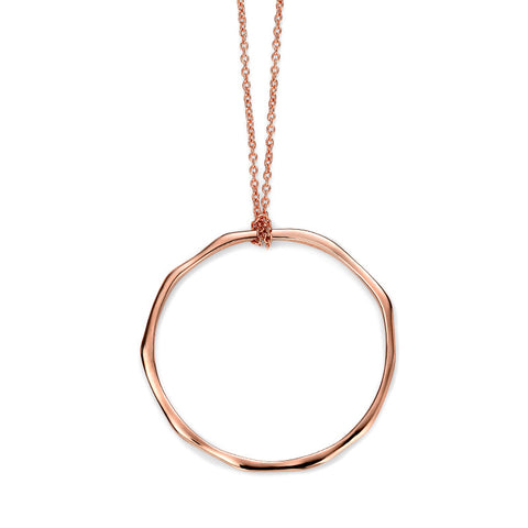 Hammer Circle Drop Necklace - Rose Gold Plate from the Necklaces collection at Argenteus Jewellery