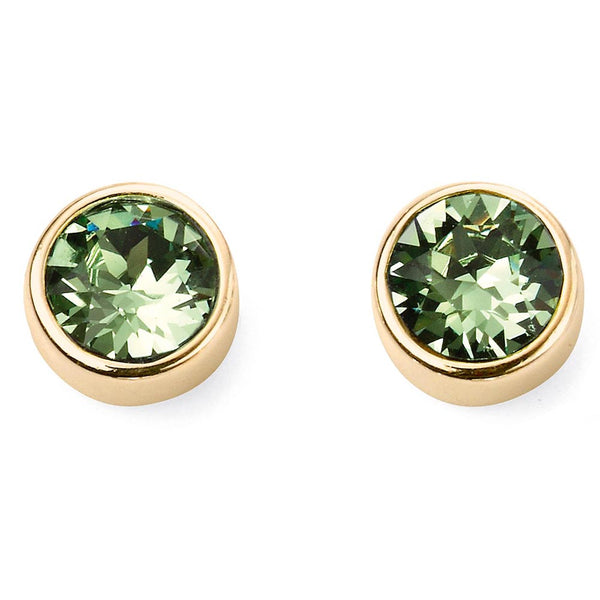 Birthstone-August Peridot Earrings Gold Plate