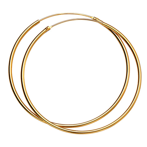 50mm Gold-Plated Silver Hoop Earrings