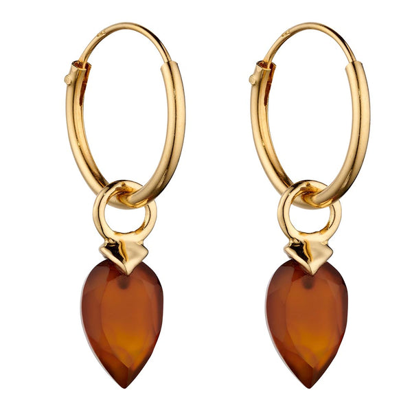 Birthstone-January Brown Chalcedony Drop Earrings