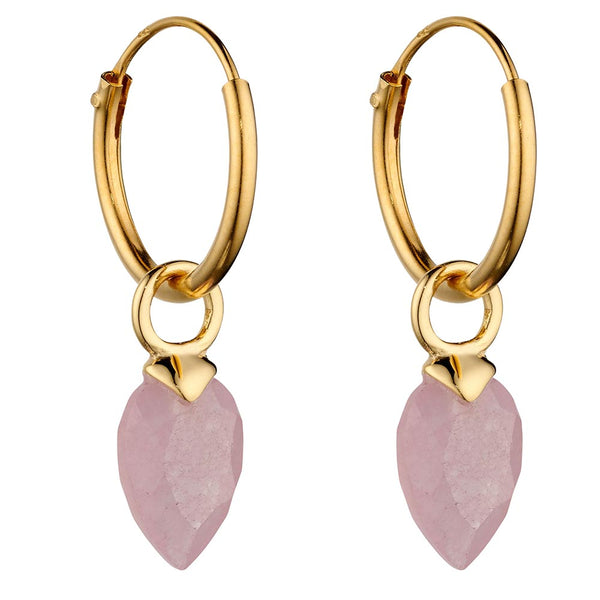 Birthstone-June Pink Quartz Drop Earrings