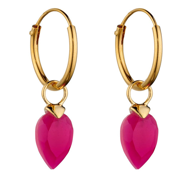 Birthstone-October Pink Chalcedony Drop Earrings