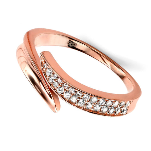 Rose Gold Plate Sculptured Wrap Ring from the Rings collection at Argenteus Jewellery