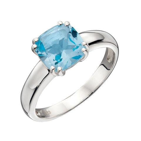 Lucent Square Blue Topaz Ring from the Rings collection at Argenteus Jewellery