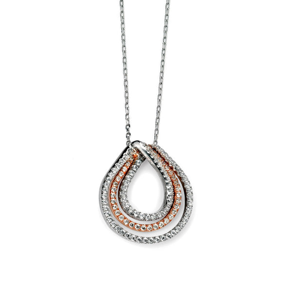 Rose Gold Plate Twist Teardrop Necklace from the Necklaces collection at Argenteus Jewellery