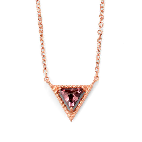 Plum Triangle Crystal Necklace from the Necklaces collection at Argenteus Jewellery