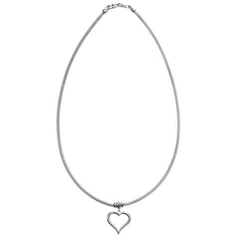 Heart Charm Mesh Necklace from the Necklaces collection at Argenteus Jewellery