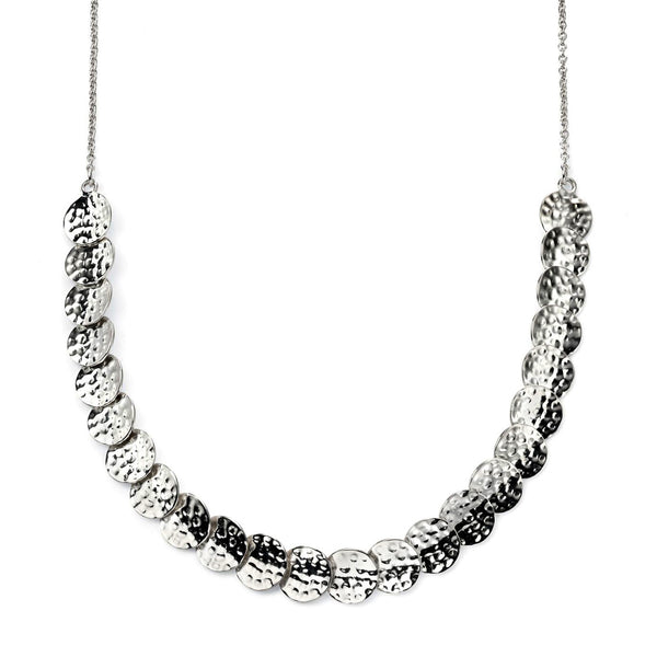 Concave Discs Necklace - Hammer Finish from the Necklaces collection at Argenteus Jewellery