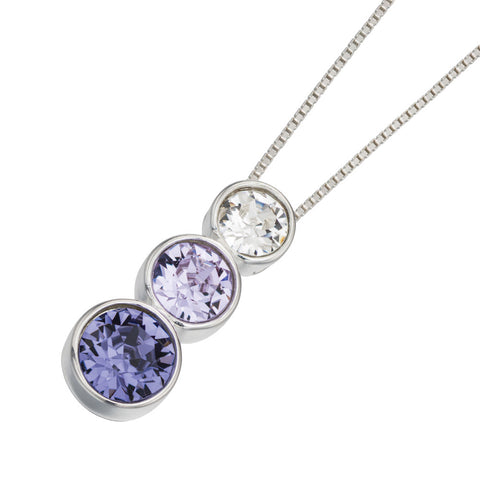 Trio Swarovski Purple Crystal Necklace