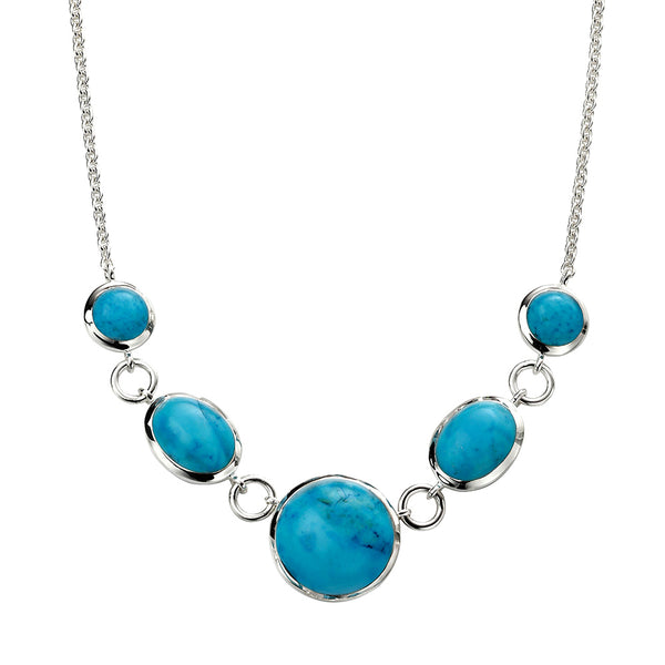 Circle and Oval Necklace - Blue Magnesite from the Necklaces collection at Argenteus Jewellery