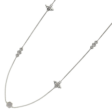 Bee And Honeycomb Crystal Necklace from the Necklaces collection at Argenteus Jewellery