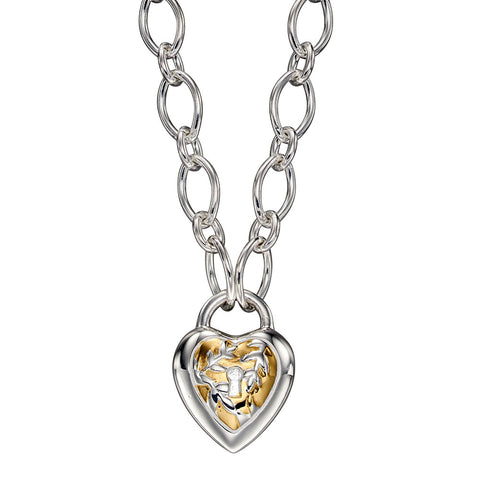 Tapestry Heart Padlock Necklace