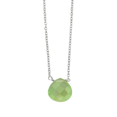 Chunky Teardrop Necklace - Green Chalcedony from the Necklaces collection at Argenteus Jewellery