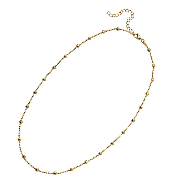 Bead Studded Chain - Gold Plate from the Necklaces collection at Argenteus Jewellery