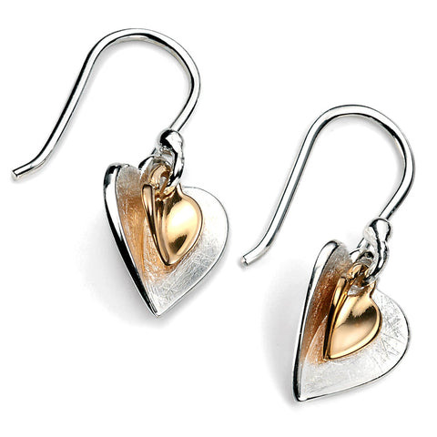 Gold Plate Hearts Earrings from the Earrings collection at Argenteus Jewellery