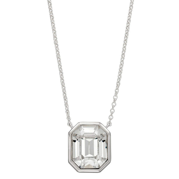 Octagon Clear Crystal Necklace