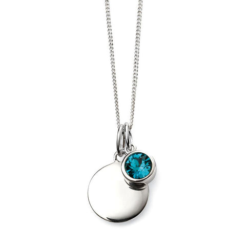 Birthstone Necklace-December Blue Zircon from the Necklaces collection at Argenteus Jewellery