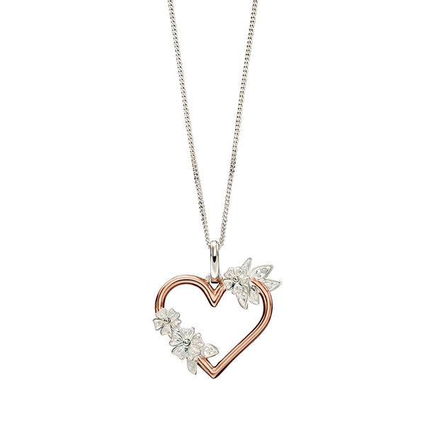 Heart and Flowers Necklace from the Necklaces collection at Argenteus Jewellery