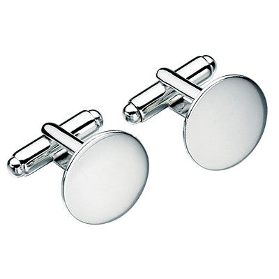 Sterling Silver Round Polished Cufflinks from the Cufflinks collection at Argenteus Jewellery