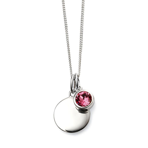 Birthstone Necklace-October Rose Tourmaline from the Necklaces collection at Argenteus Jewellery
