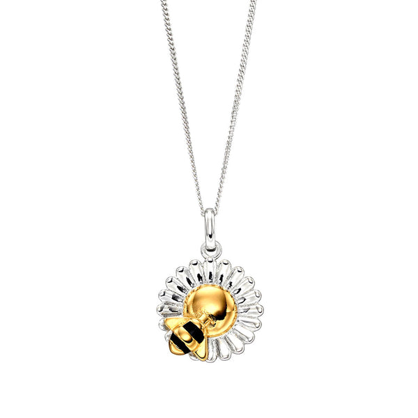 Bee and Flower Necklace from the Necklaces collection at Argenteus Jewellery