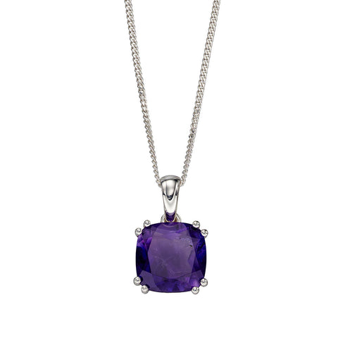 Lucent Square Amethyst Necklace from the Necklaces collection at Argenteus Jewellery